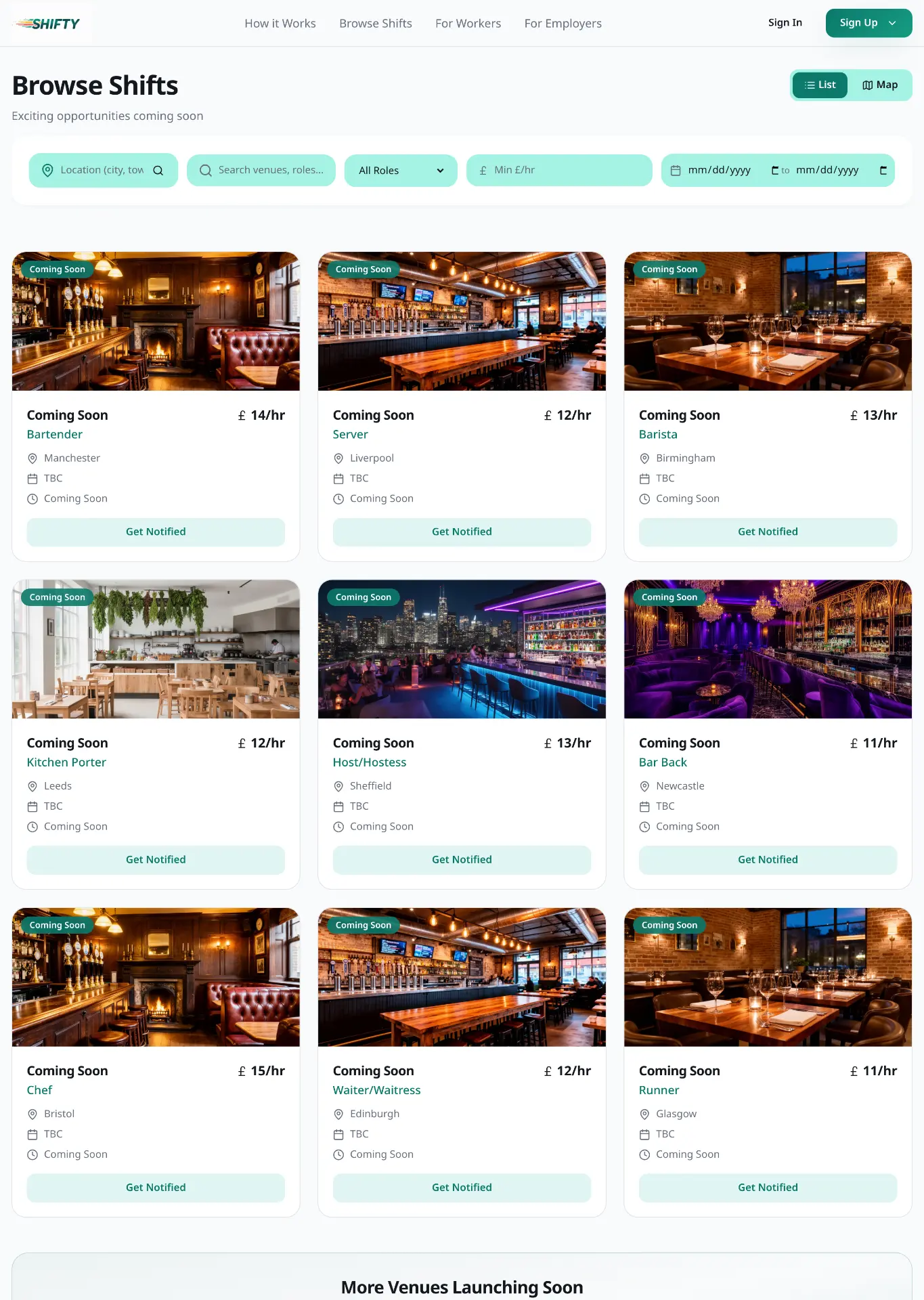 Shifts map — find work near you